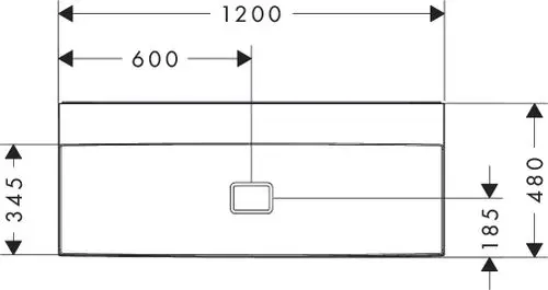 Waschtisch von Hansgrohe in rechteckiger Form, ohne Hahnloch und Überlauf, mit klaren Linien und einer glatten Oberflächenstruktur. Ideal für moderne Badezimmergestaltungen.